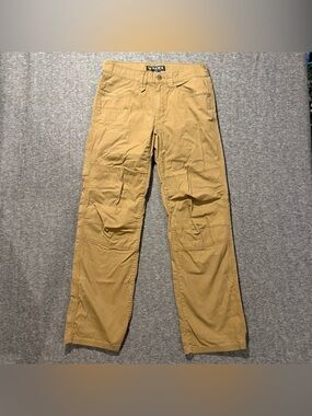 Hawx Work Gear Pants Mens 33x34 (Fit 33x32) tan Articulated Knee Cotton Stretch